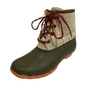 Sperry Top Sider Womens Size 8 M Green Waterproof Rubber Saltwater Duck Boots